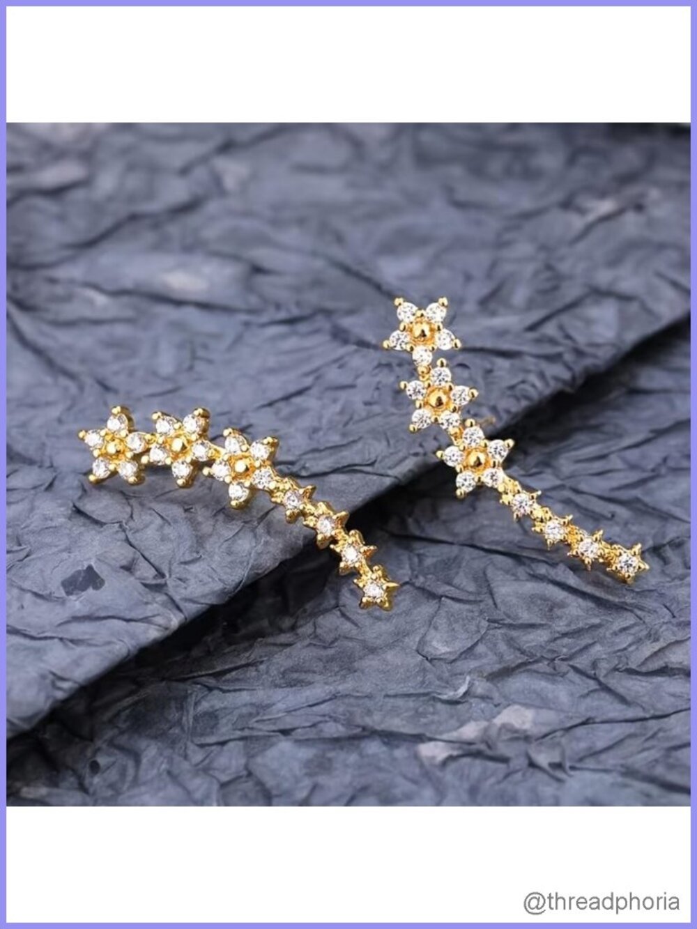 Sequin Floral Stud Earrings Bezel Set Flower Elegant Everyday Wear